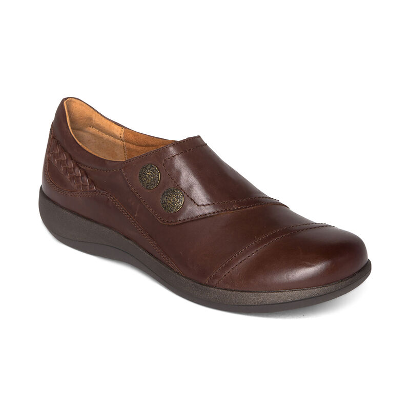 Aetrex Womens Karina Monk Strap Flats Brown - vuUEq4fnH